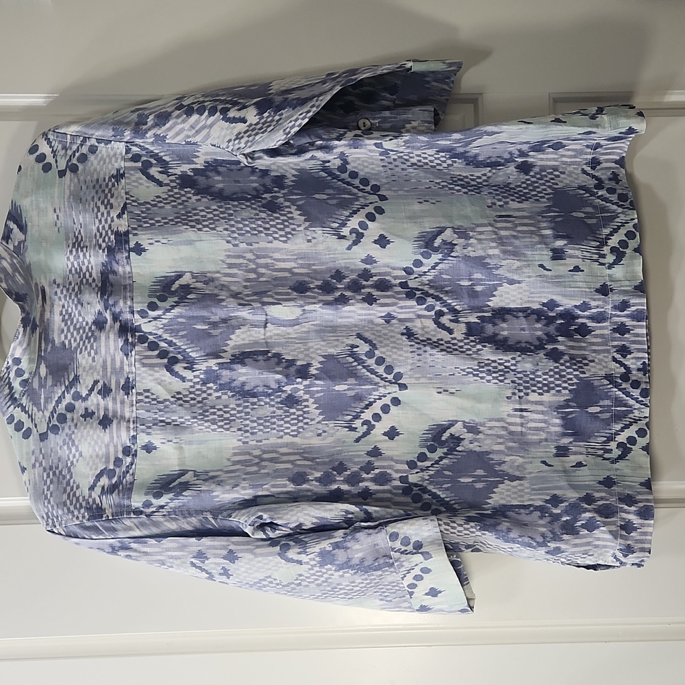 Ruby Rd. Linen Button Down Tunic Medium Blue - image 6